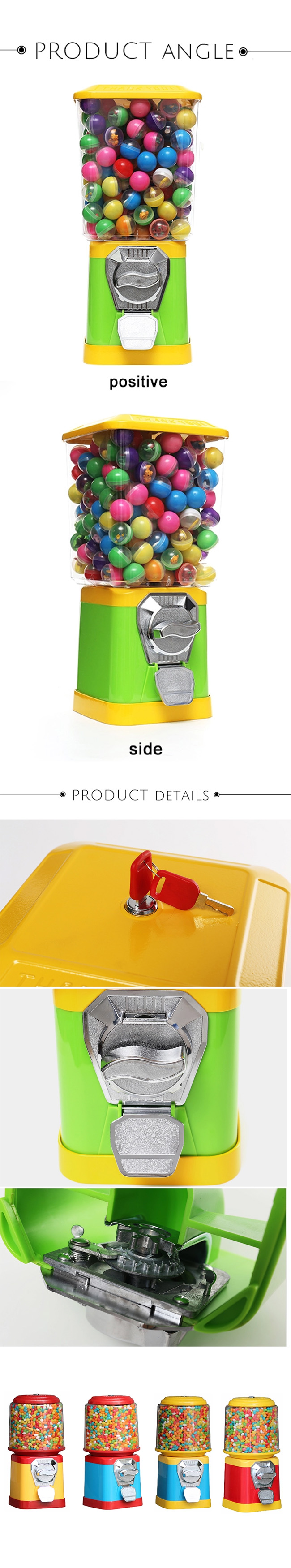 silent sales force gumball candy machine 3.6kgs 46cm PC customized for mall