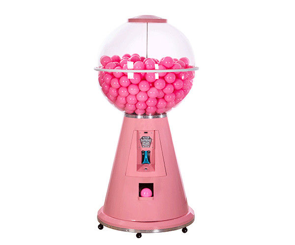 Pink Color Custom Gumball Machine Smart 24 Hours Self Service 95*95*185CM