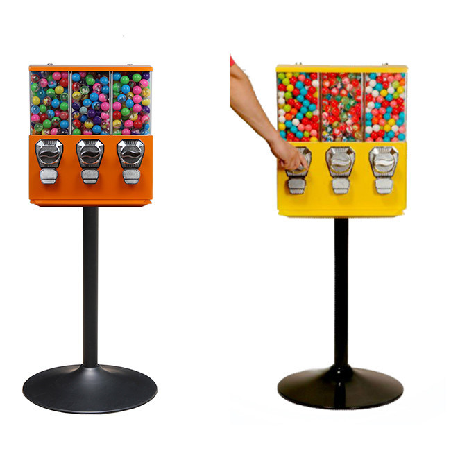 Triple Head Bulk Candy Vending Machines Triple Gumball vending Machine